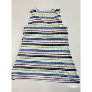 Cut Loose X Large Dress Tunic Multicolor Striped Sleeveless A-Line Flowy Sheer